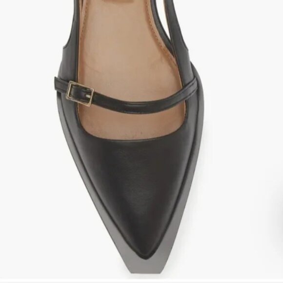 🆕 ATP ATELIER Cortina Pointed Toe Slingback Flat Shoe 8 Black - Picture 3 of 13